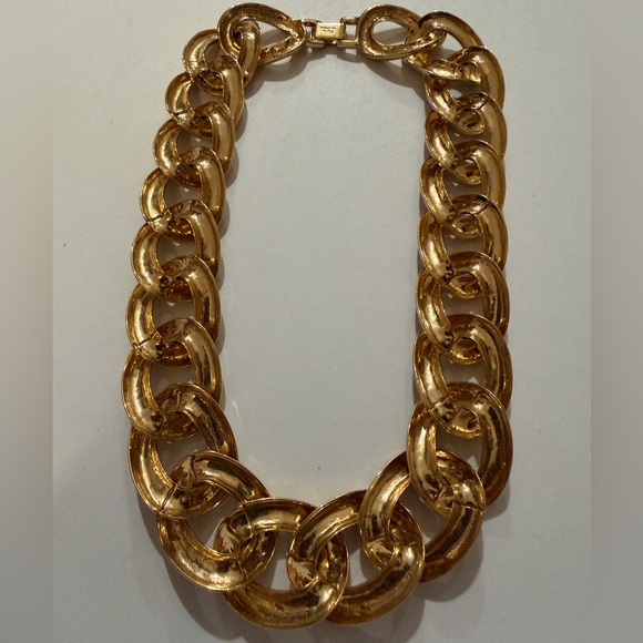 Bold Vtg Napier Chunky Gold-Tone Link Choker Necklace - Picture 8 of 9